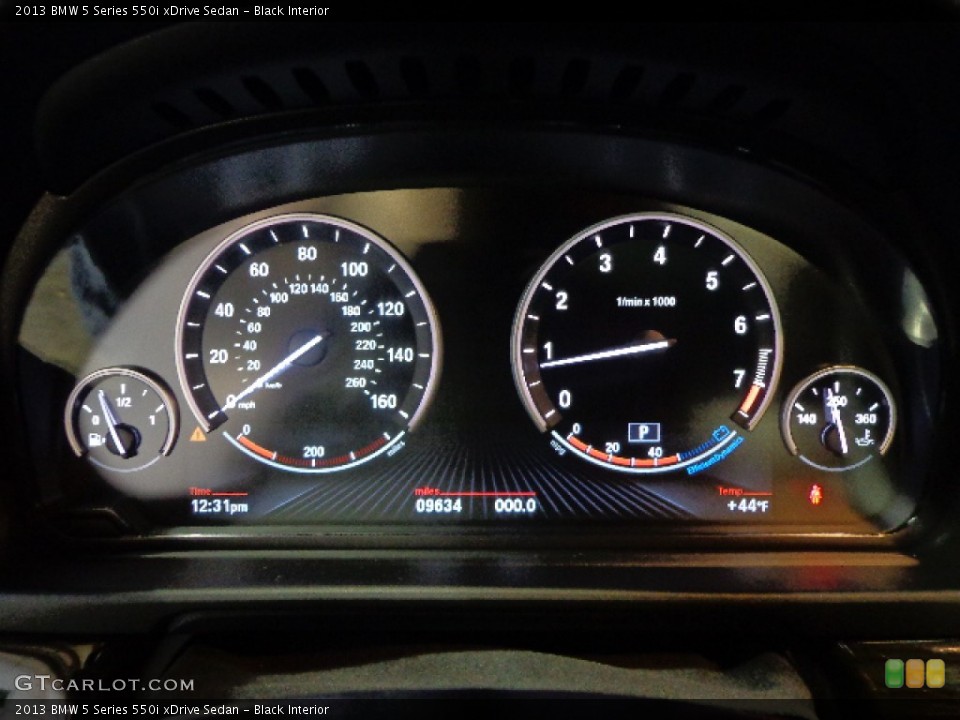 Black Interior Gauges for the 2013 BMW 5 Series 550i xDrive Sedan #89628524