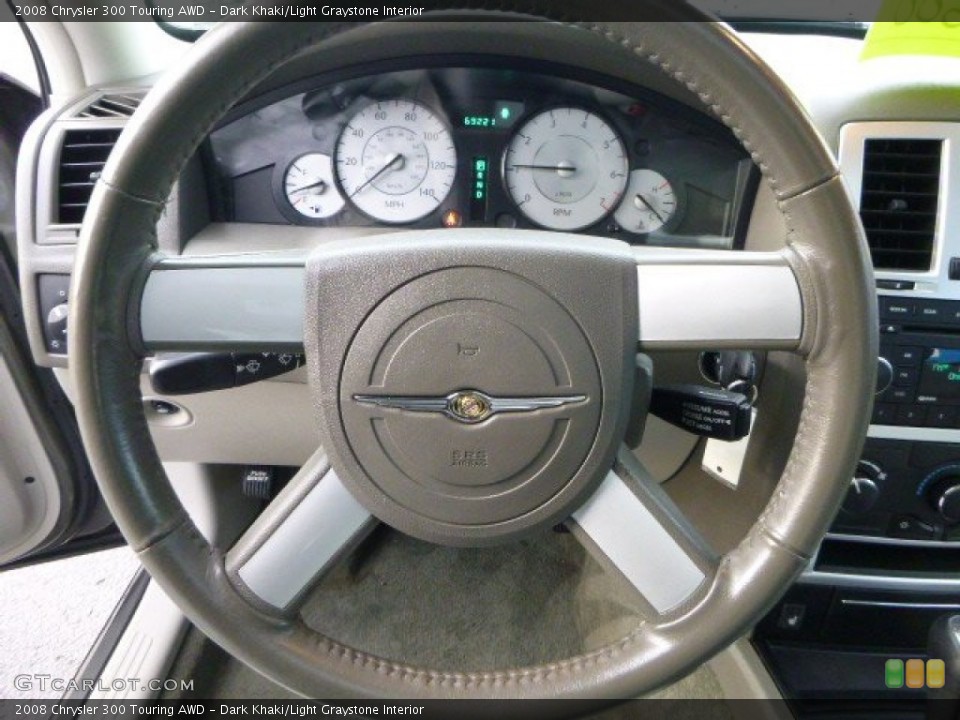 Dark Khaki/Light Graystone Interior Steering Wheel for the 2008 Chrysler 300 Touring AWD #89646381