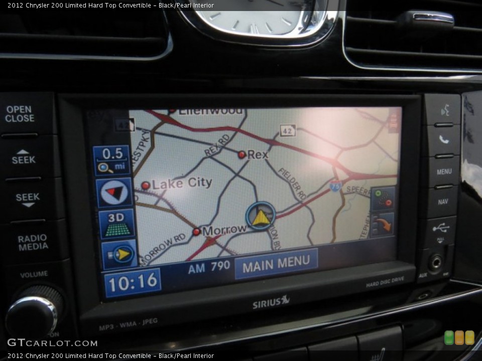 Black/Pearl Interior Navigation for the 2012 Chrysler 200 Limited Hard Top Convertible #89664102