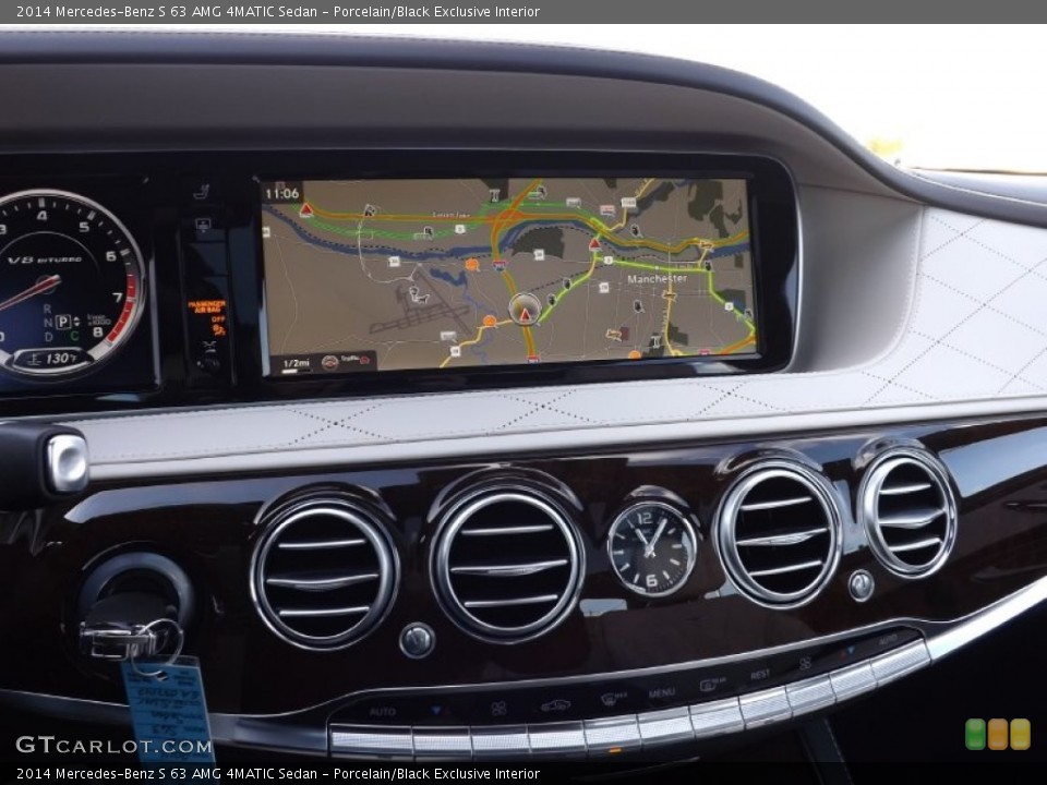Porcelain/Black Exclusive Interior Navigation for the 2014 Mercedes-Benz S 63 AMG 4MATIC Sedan #89664108