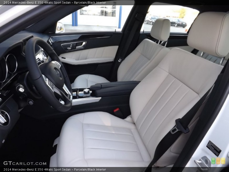 Porcelain/Black Interior Front Seat for the 2014 Mercedes-Benz E 350 4Matic Sport Sedan #89665719