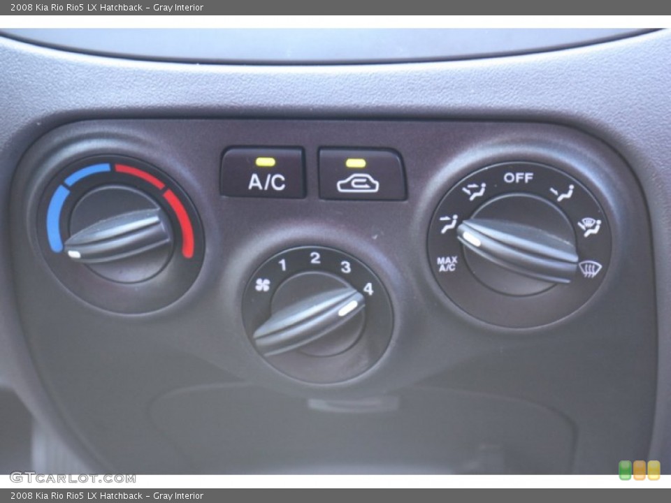 Gray Interior Controls for the 2008 Kia Rio Rio5 LX Hatchback #89665983