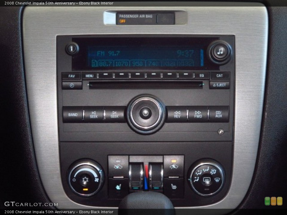 Ebony Black Interior Controls for the 2008 Chevrolet Impala 50th Anniversary #89668942
