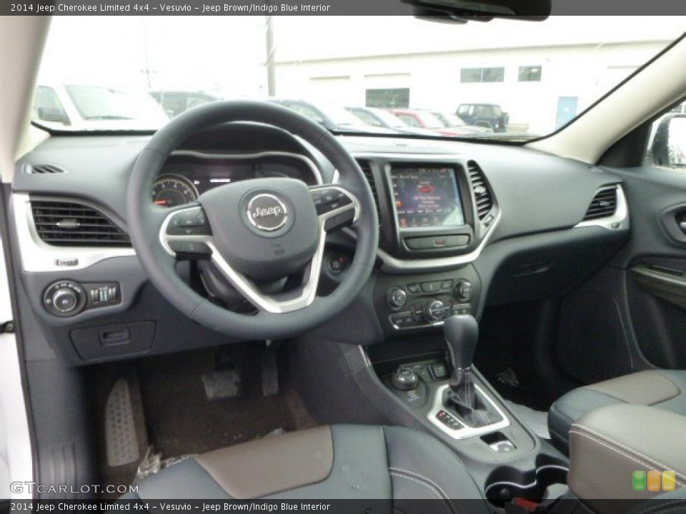 Vesuvio - Jeep Brown/Indigo Blue Interior Photo for the 2014 Jeep Cherokee Limited 4x4 #89685576