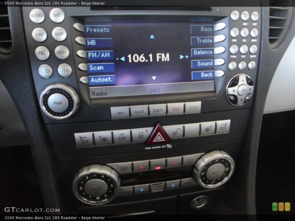 Beige Interior Controls for the 2006 Mercedes-Benz SLK 280 Roadster #89686245