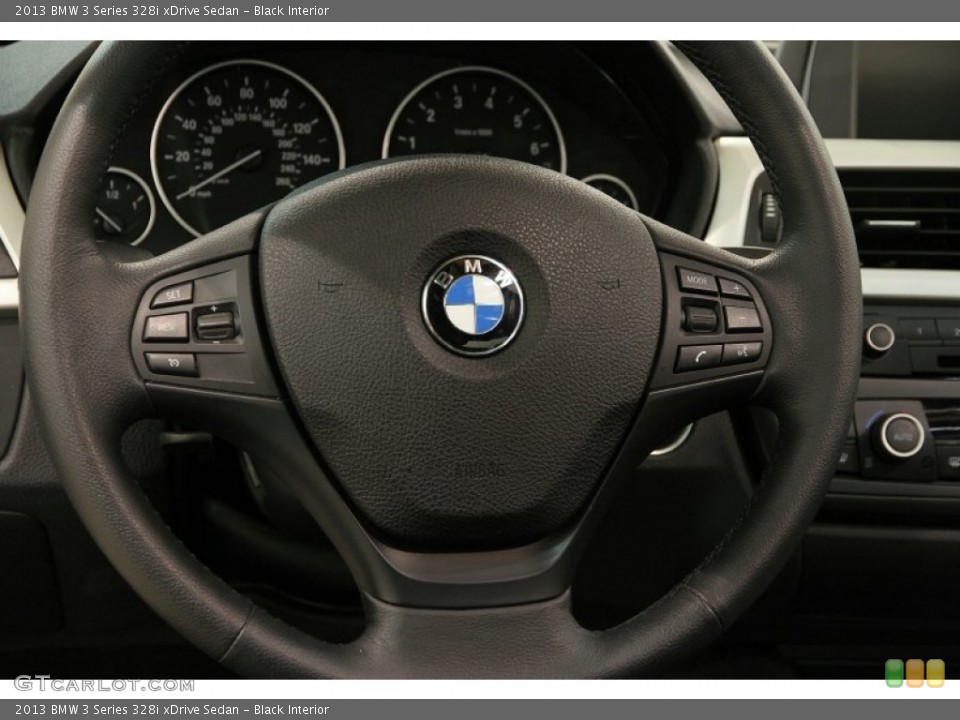 Black Interior Steering Wheel for the 2013 BMW 3 Series 328i xDrive Sedan #89691918