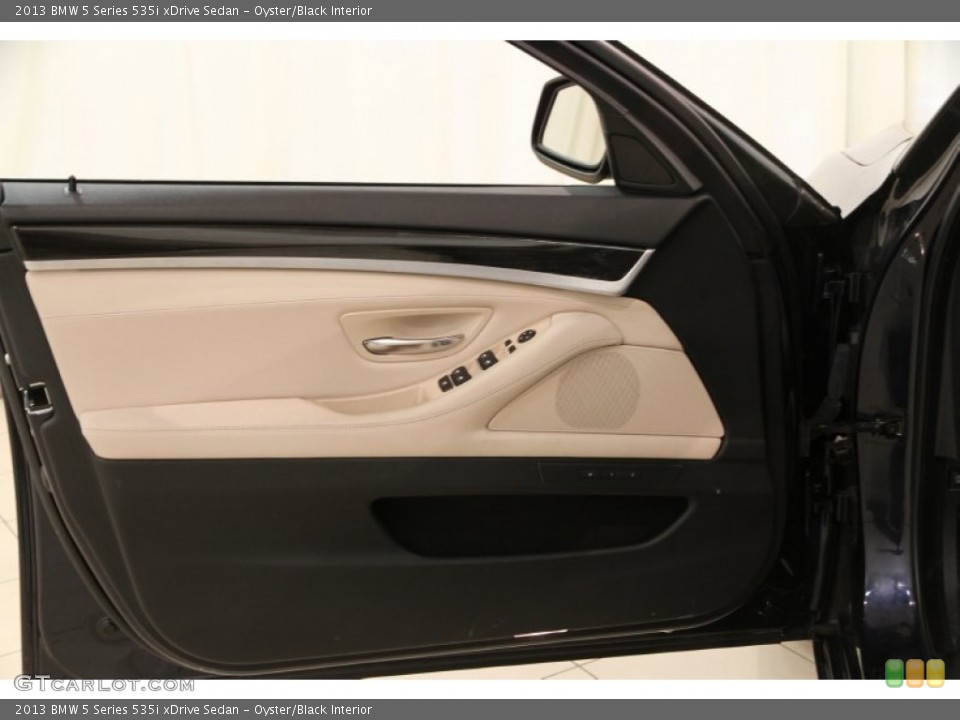 Oyster/Black Interior Door Panel for the 2013 BMW 5 Series 535i xDrive Sedan #89694324