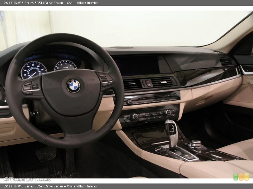 Oyster/Black Interior Dashboard for the 2013 BMW 5 Series 535i xDrive Sedan #89694447