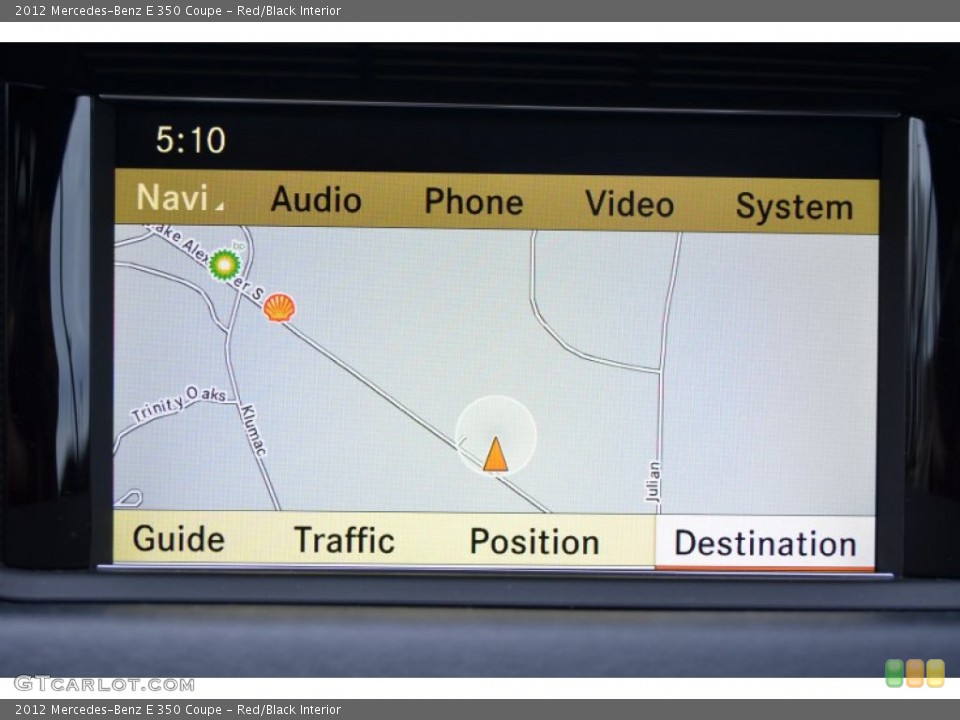 Red/Black Interior Navigation for the 2012 Mercedes-Benz E 350 Coupe #89701959