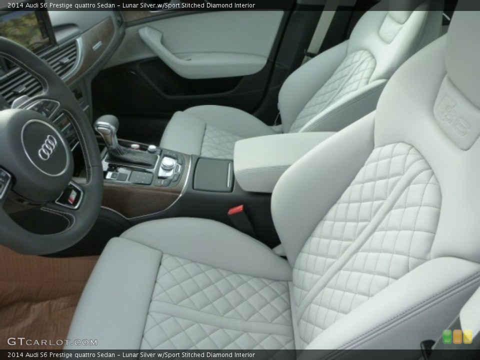 Lunar Silver w/Sport Stitched Diamond Interior Front Seat for the 2014 Audi S6 Prestige quattro Sedan #89722668