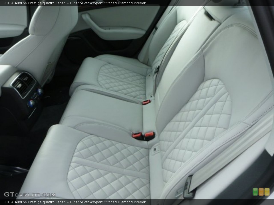 Lunar Silver w/Sport Stitched Diamond Interior Rear Seat for the 2014 Audi S6 Prestige quattro Sedan #89722681