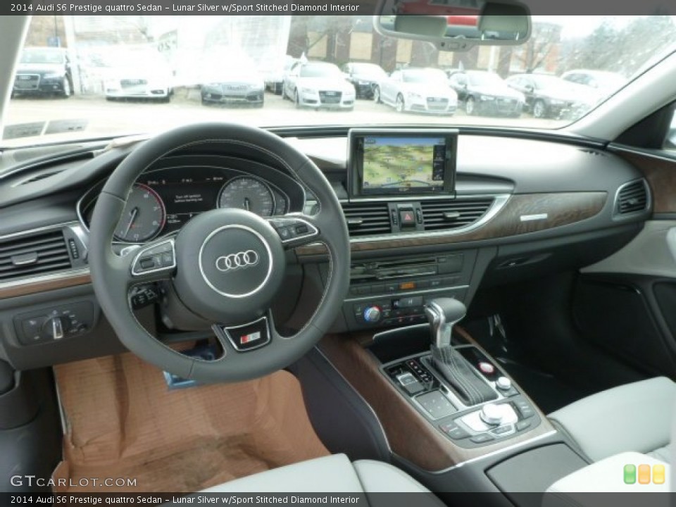 Lunar Silver w/Sport Stitched Diamond 2014 Audi S6 Interiors