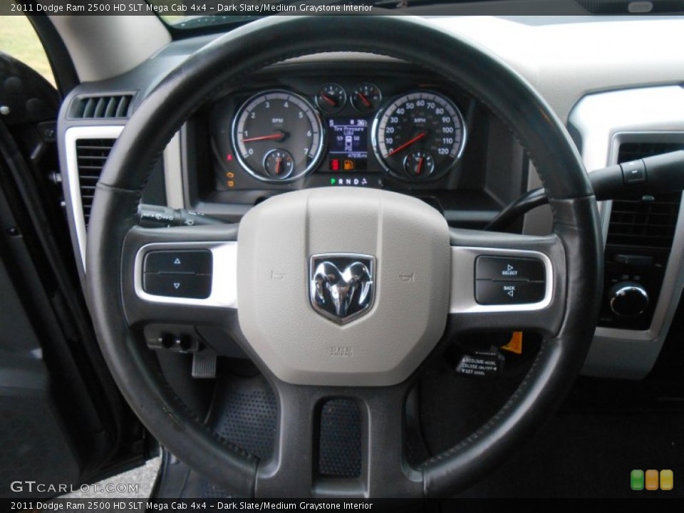 Dark Slate/Medium Graystone Interior Steering Wheel for the 2011 Dodge Ram 2500 HD SLT Mega Cab 4x4 #89727370