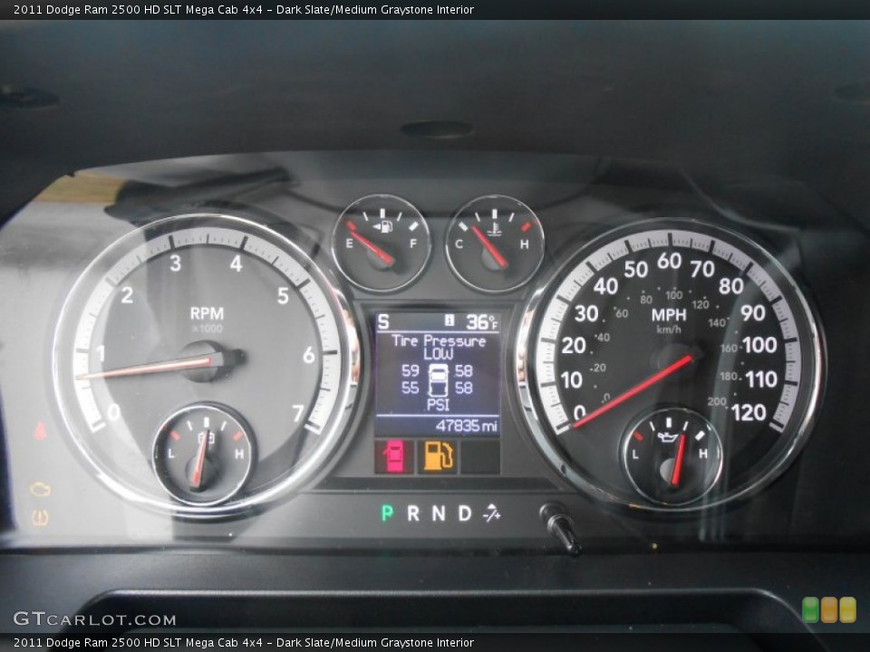 Dark Slate/Medium Graystone Interior Gauges for the 2011 Dodge Ram 2500 HD SLT Mega Cab 4x4 #89727394