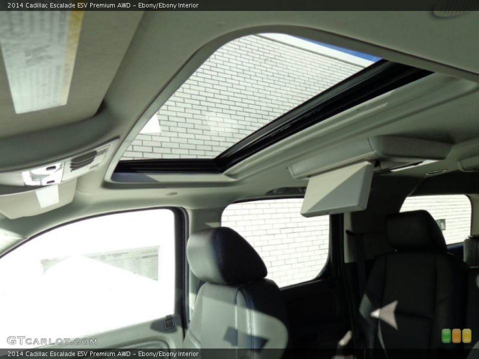 Ebony/Ebony Interior Sunroof for the 2014 Cadillac Escalade ESV Premium AWD #89730908