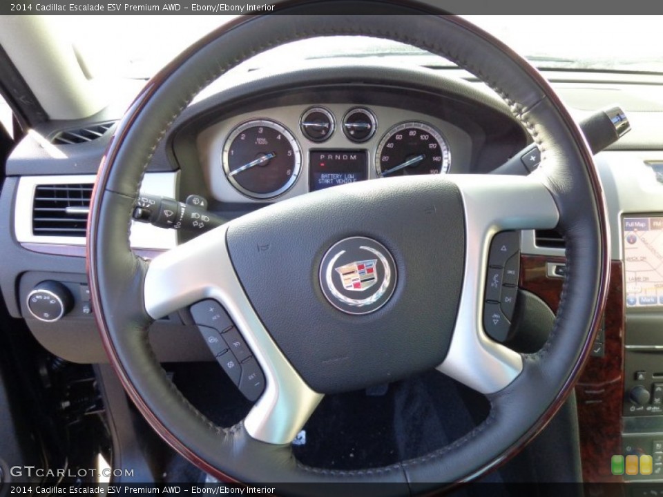 Ebony/Ebony Interior Steering Wheel for the 2014 Cadillac Escalade ESV Premium AWD #89730994