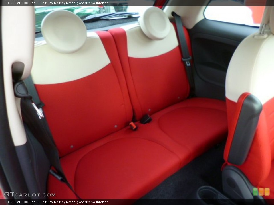 Tessuto Rosso/Avorio (Red/Ivory) Interior Rear Seat for the 2012 Fiat 500 Pop #89732725