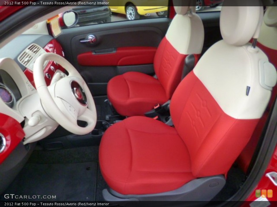 Tessuto Rosso/Avorio (Red/Ivory) Interior Front Seat for the 2012 Fiat 500 Pop #89732818