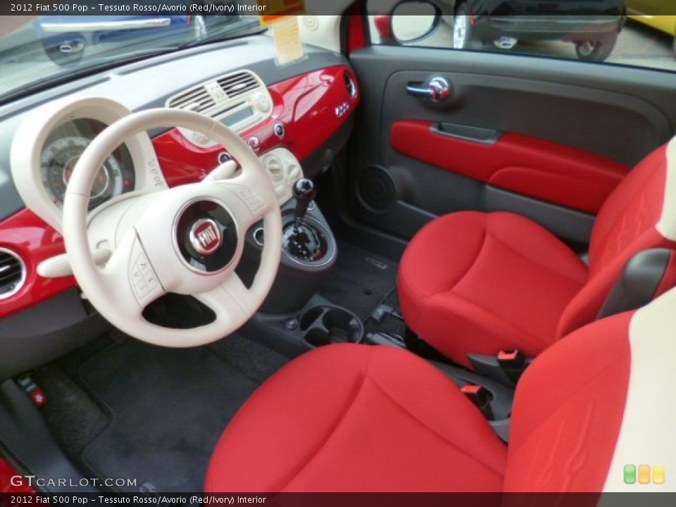 Tessuto Rosso/Avorio (Red/Ivory) 2012 Fiat 500 Interiors