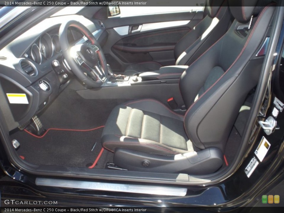 Black/Red Stitch w/DINAMICA Inserts Interior Photo for the 2014 Mercedes-Benz C 250 Coupe #89738404