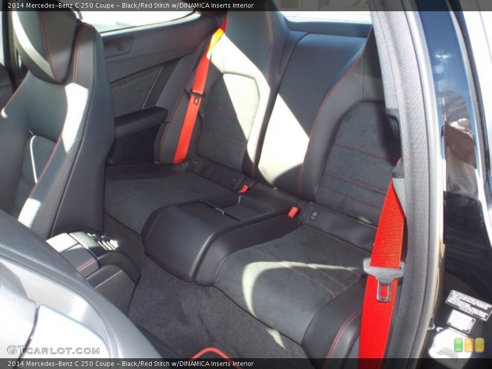 Black Red Stitch W Dinamica Inserts Interior Rear Seat For