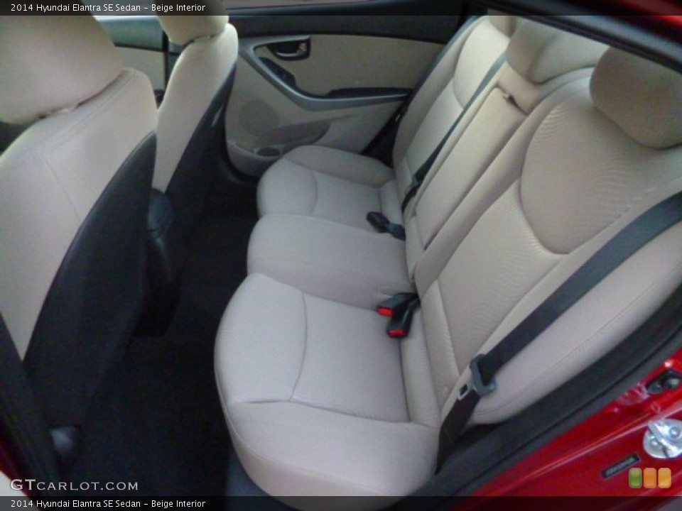 Beige Interior Rear Seat for the 2014 Hyundai Elantra SE Sedan #89739466