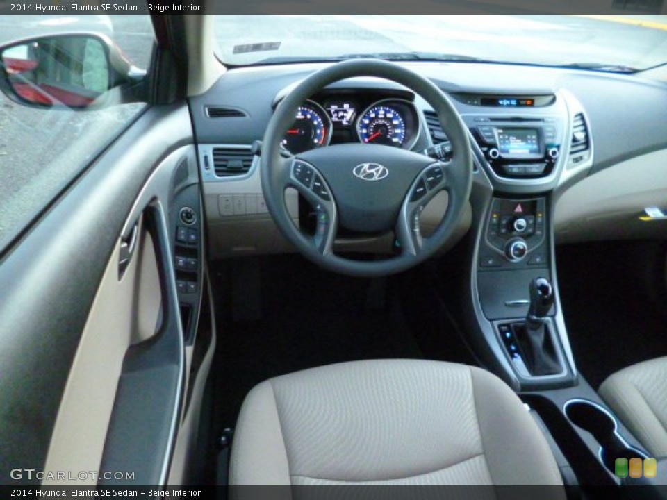 Beige Interior Prime Interior for the 2014 Hyundai Elantra SE Sedan #89739487