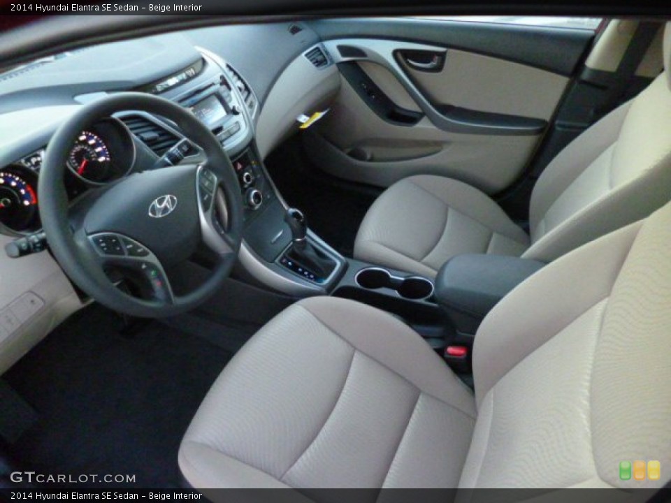 Beige Interior Prime Interior for the 2014 Hyundai Elantra SE Sedan #89739532