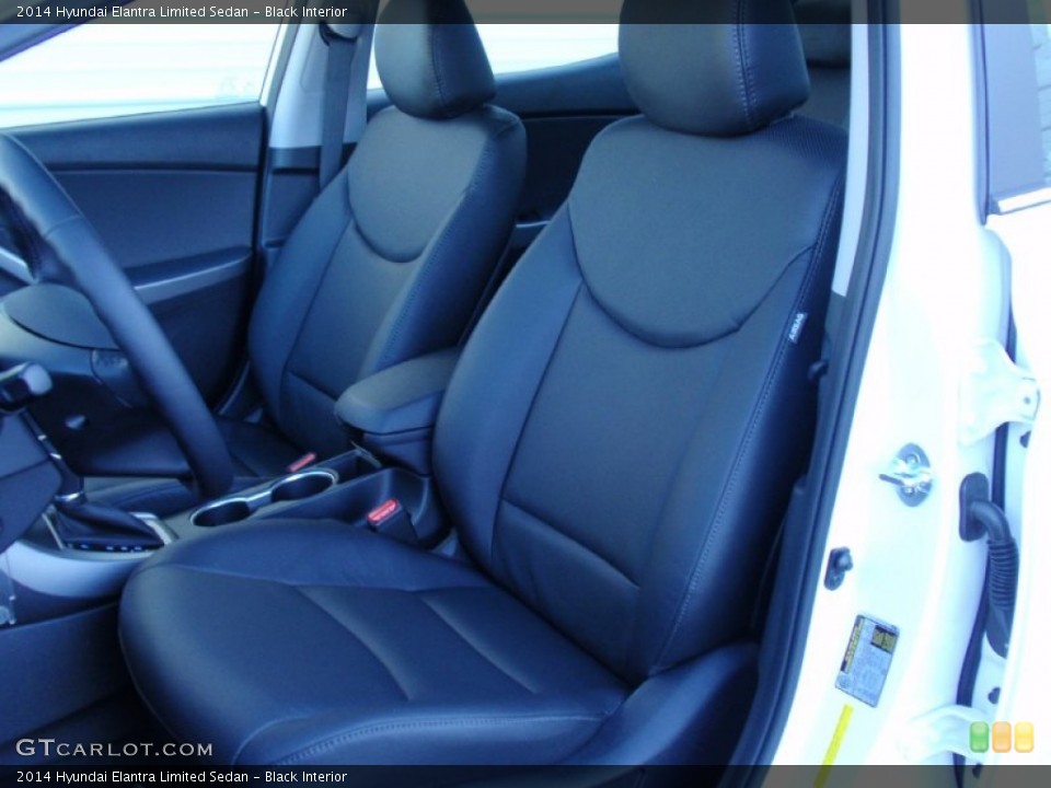 Black Interior Front Seat for the 2014 Hyundai Elantra Limited Sedan #89742148