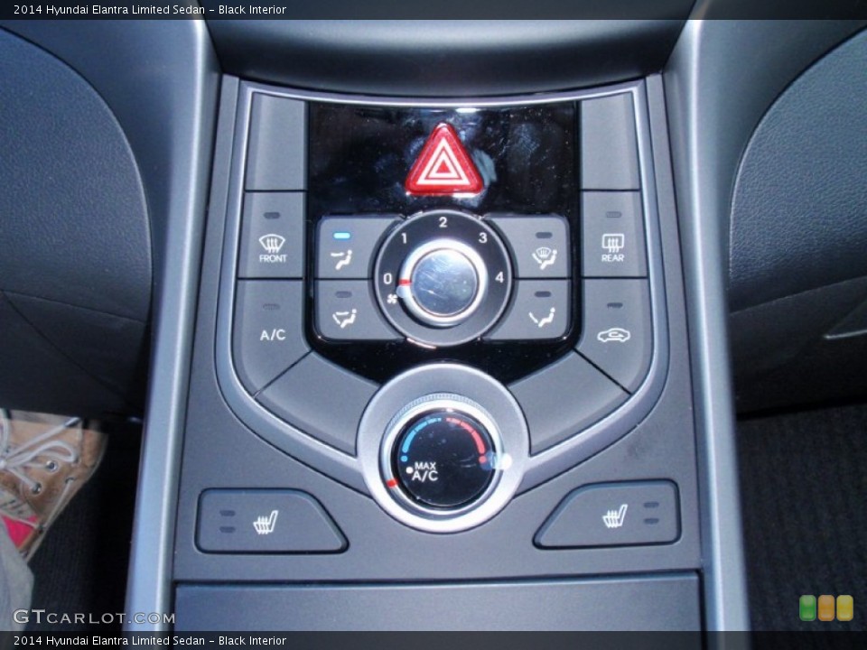 Black Interior Controls for the 2014 Hyundai Elantra Limited Sedan #89742250