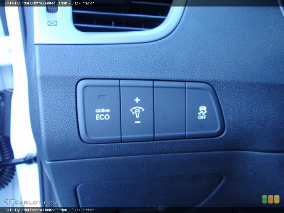 Black Interior Controls for the 2014 Hyundai Elantra Limited Sedan #89742322