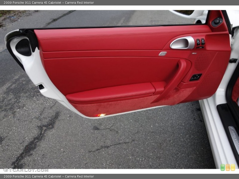 Carrera Red Interior Door Panel for the 2009 Porsche 911 Carrera 4S Cabriolet #89744305
