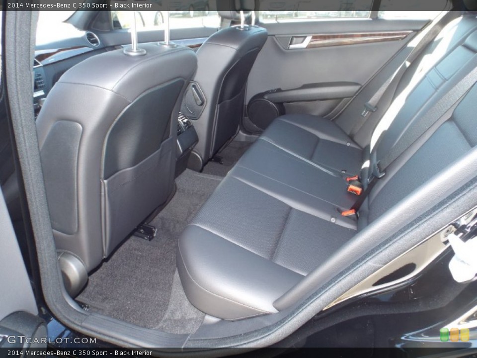 Black Interior Rear Seat for the 2014 Mercedes-Benz C 350 Sport #89744542