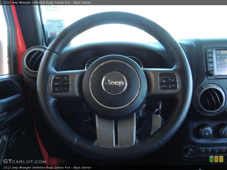 Black Interior Steering Wheel for the 2013 Jeep Wrangler Unlimited Moab Edition 4x4 #89758126