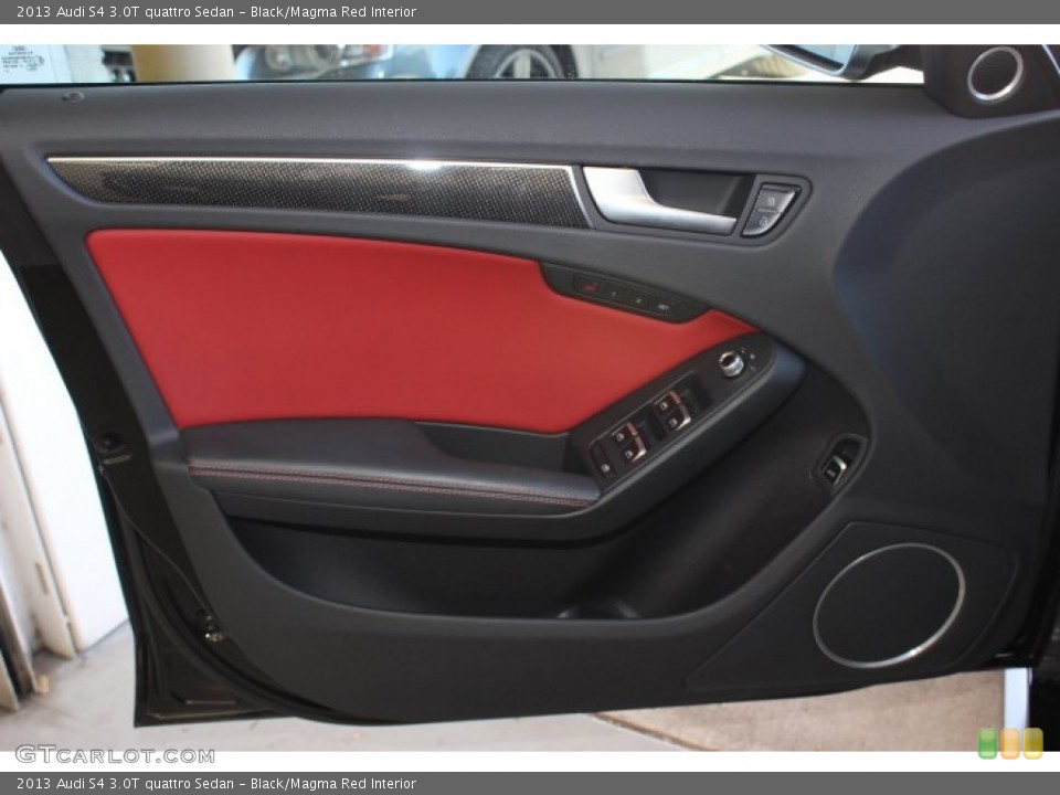 Black/Magma Red Interior Door Panel for the 2013 Audi S4 3.0T quattro Sedan #89760952