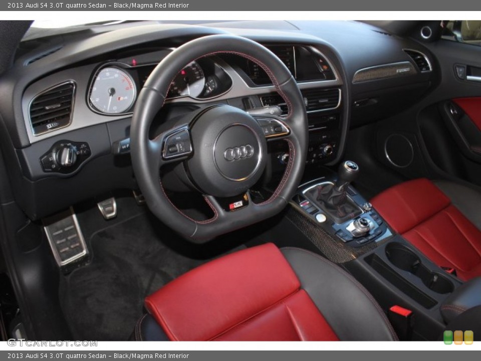 Black/Magma Red Interior Photo for the 2013 Audi S4 3.0T quattro Sedan #89760964