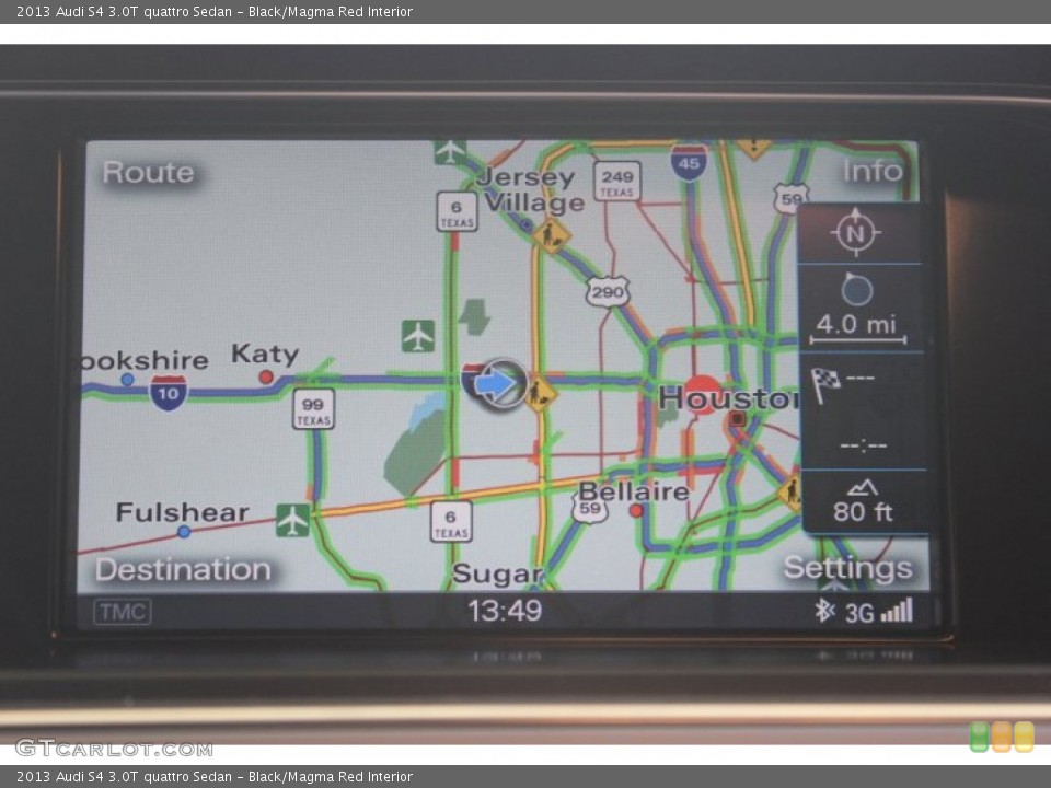 Black/Magma Red Interior Navigation for the 2013 Audi S4 3.0T quattro Sedan #89761021