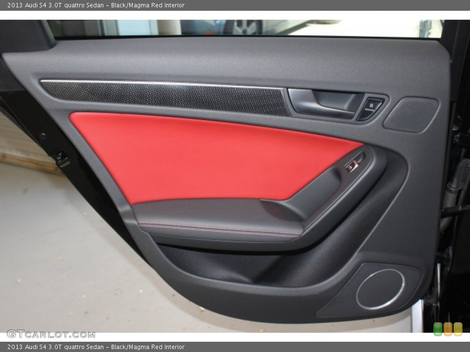 Black/Magma Red Interior Door Panel for the 2013 Audi S4 3.0T quattro Sedan #89761054