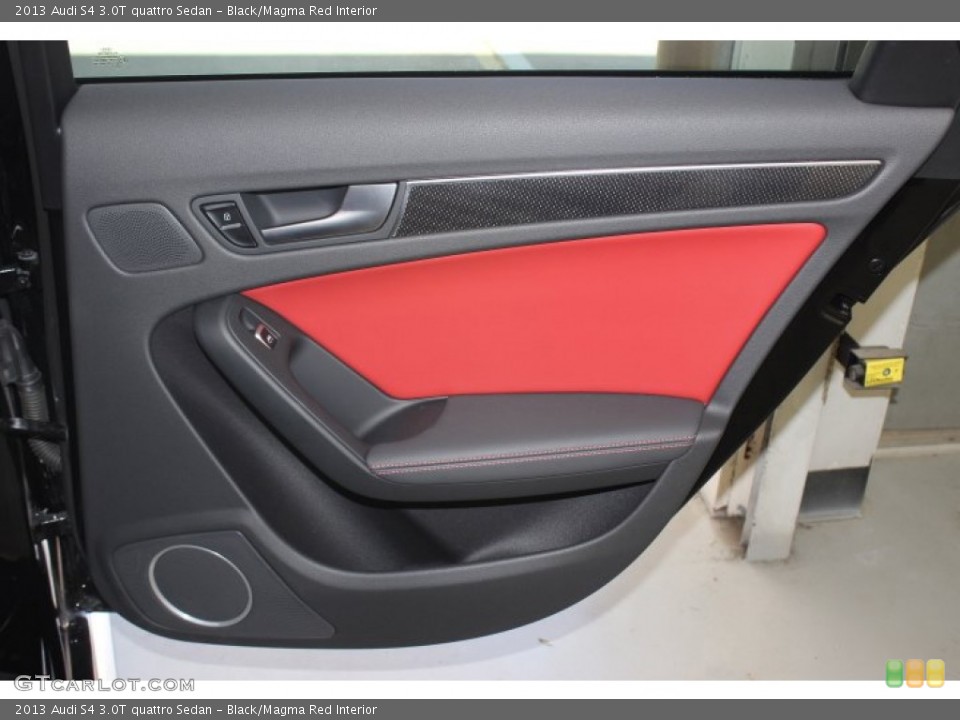 Black/Magma Red Interior Door Panel for the 2013 Audi S4 3.0T quattro Sedan #89761096