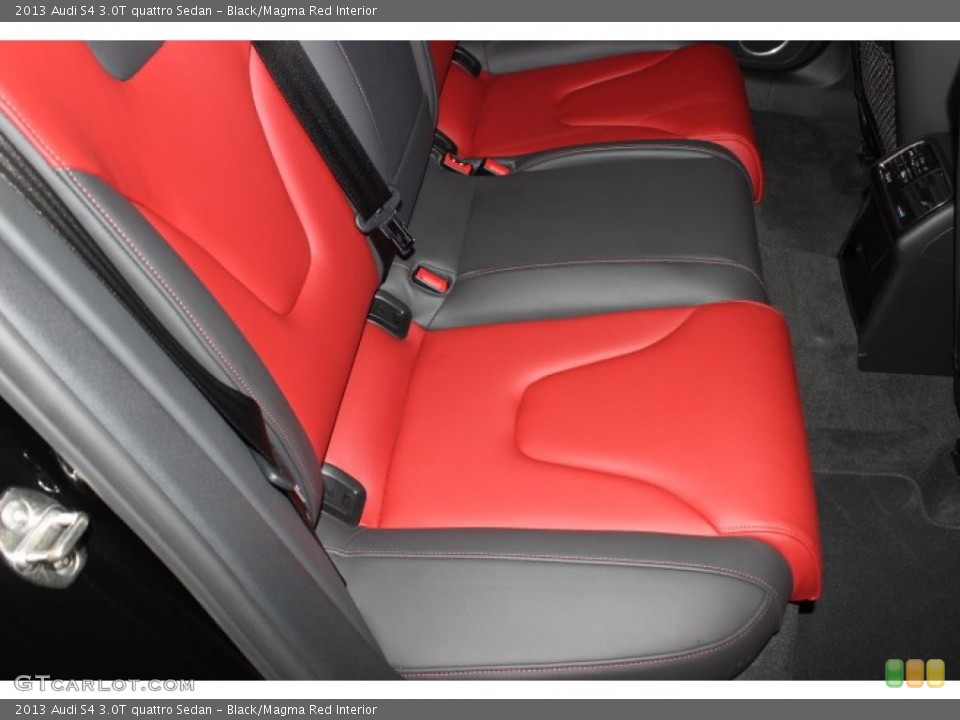 Black/Magma Red Interior Rear Seat for the 2013 Audi S4 3.0T quattro Sedan #89761102