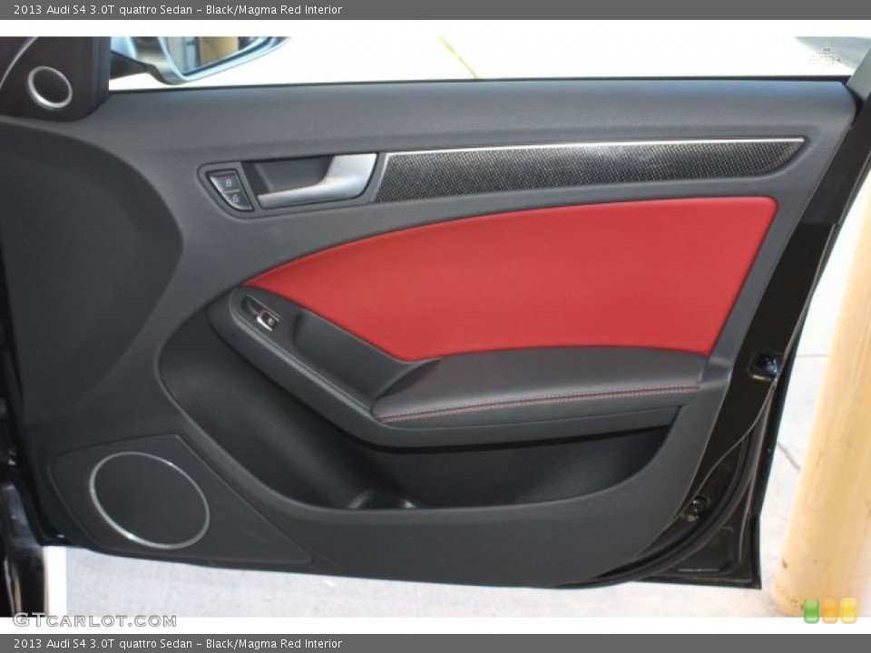 Black/Magma Red Interior Door Panel for the 2013 Audi S4 3.0T quattro Sedan #89761105