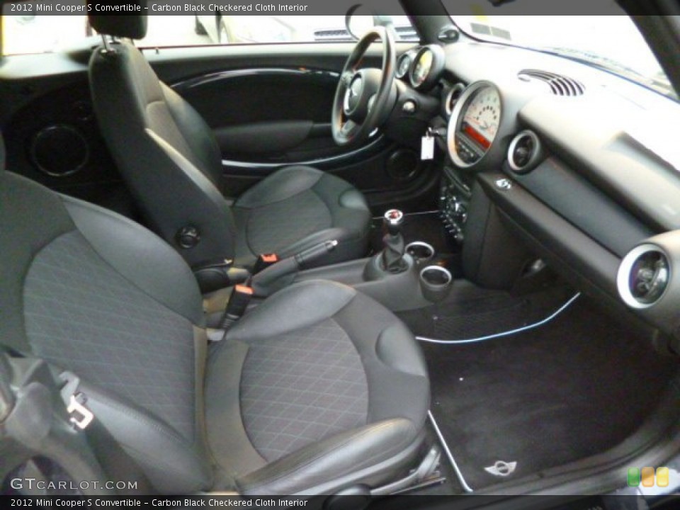 Carbon Black Checkered Cloth Interior Front Seat for the 2012 Mini Cooper S Convertible #89778431
