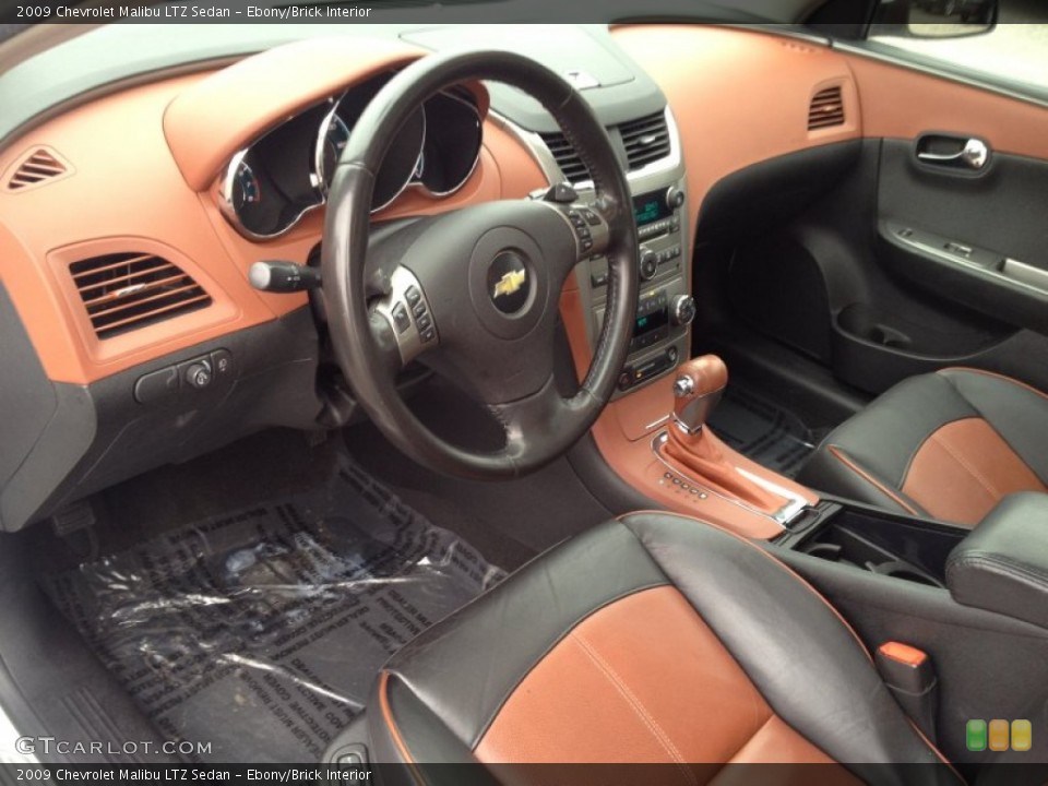 Ebony/Brick Interior Prime Interior for the 2009 Chevrolet Malibu LTZ Sedan #89787713