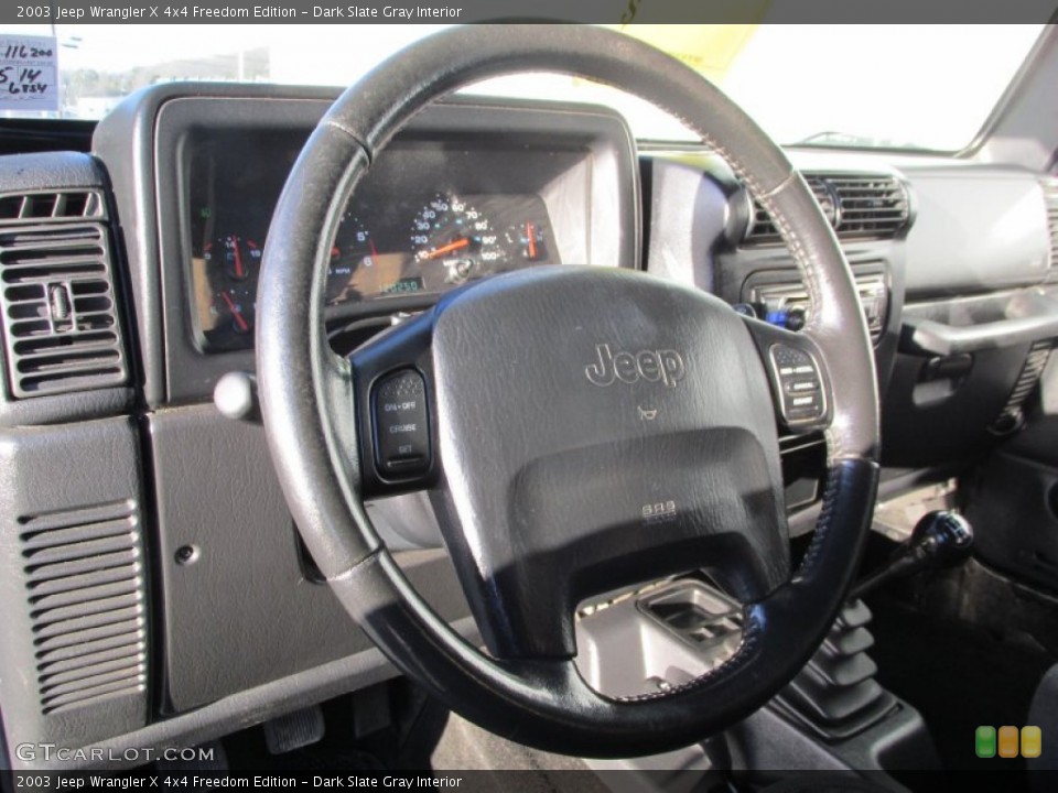 Dark Slate Gray Interior Steering Wheel for the 2003 Jeep Wrangler X 4x4 Freedom Edition #89787758