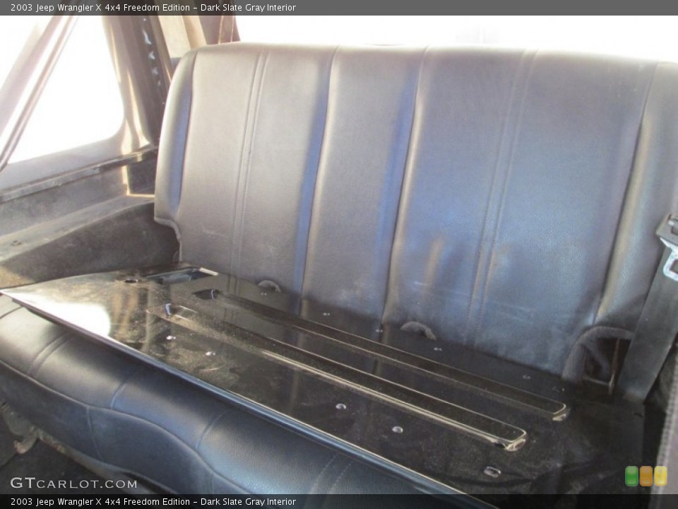 Dark Slate Gray Interior Rear Seat for the 2003 Jeep Wrangler X 4x4 Freedom Edition #89787782