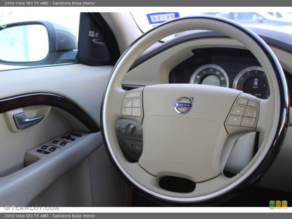 Sandstone Beige Interior Steering Wheel for the 2009 Volvo S80 T6 AWD #89794205