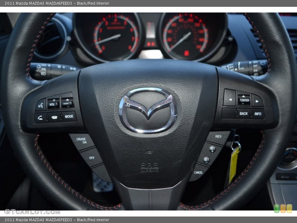 Black/Red Interior Steering Wheel for the 2011 Mazda MAZDA3 MAZDASPEED3 #89807246