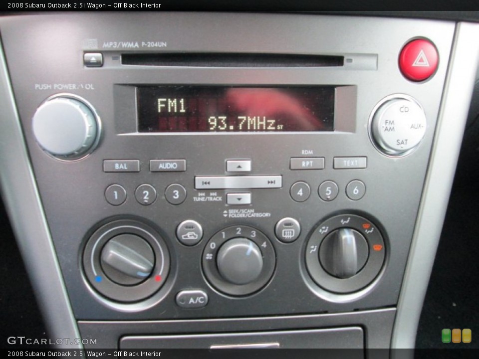 Off Black Interior Controls for the 2008 Subaru Outback 2.5i Wagon #89809724