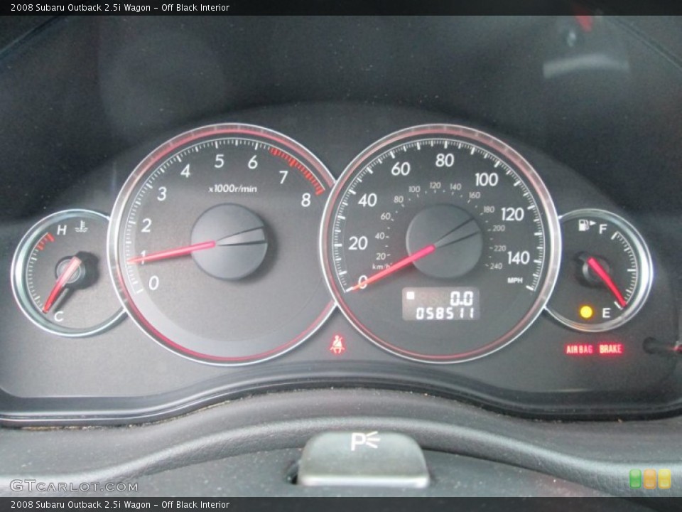 Off Black Interior Gauges for the 2008 Subaru Outback 2.5i Wagon #89809760