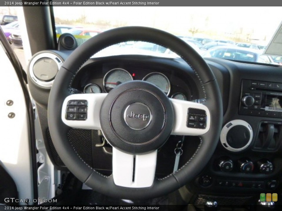 Polar Edition Black w/Pearl Accent Stitching Interior Steering Wheel for the 2014 Jeep Wrangler Polar Edition 4x4 #89819951